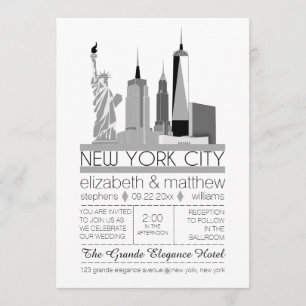 Invitación Boda del Skyline de la ciudad de Nueva York