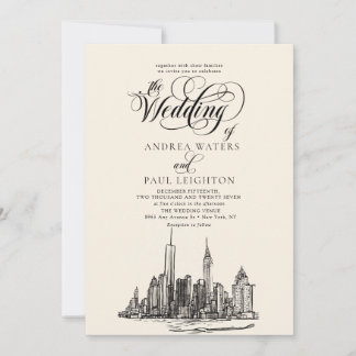 Invitación Boda del Skyline de la ciudad de Nueva York