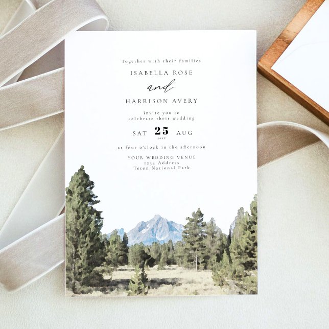 Invitación BODA del Skyline de la montaña del PARQUE NACIONAL (Subido por el creador)