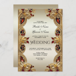 Invitación Boda del Splendor de las Flores Doradas