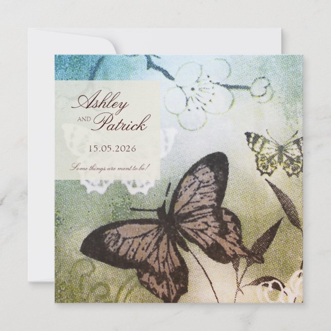 Invitación Boda del sueño mariposa (Anverso)
