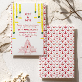 Invitación Boda del sur de India minimalista