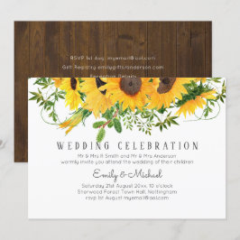 Invitación Boda del Sur Rústico de los girasoles del presupue
