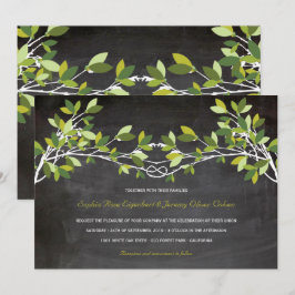Invitación Boda del tablero de crokboard del árbol de amor de