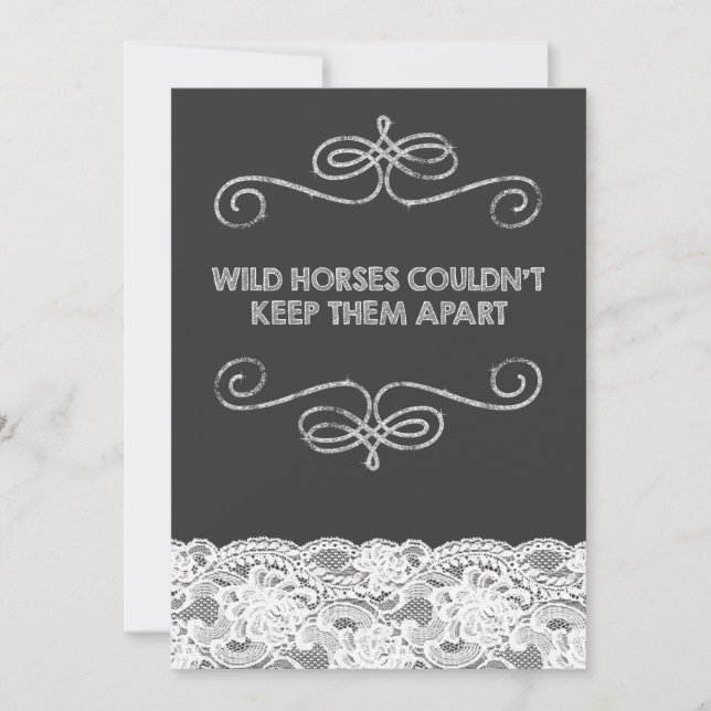 Invitación Boda del tablero de recortes de caballos salvajes (Anverso)