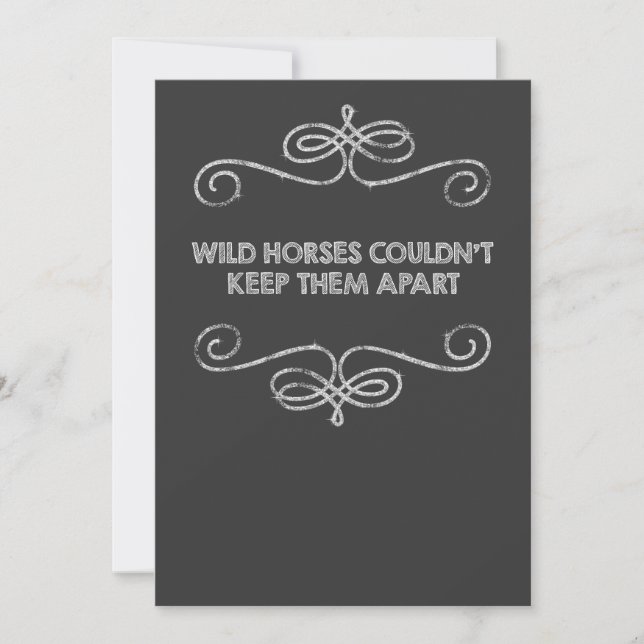 Invitación Boda del tablero de recortes de caballos salvajes (Anverso)