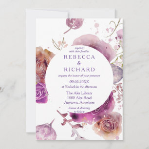 Invitación Boda del tema de acuarela con encanto floral