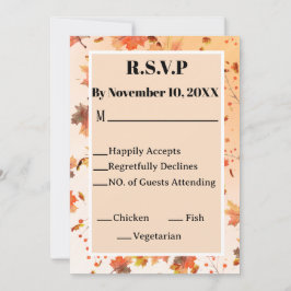 Invitación Boda del tema de caída o RSVP de ducha