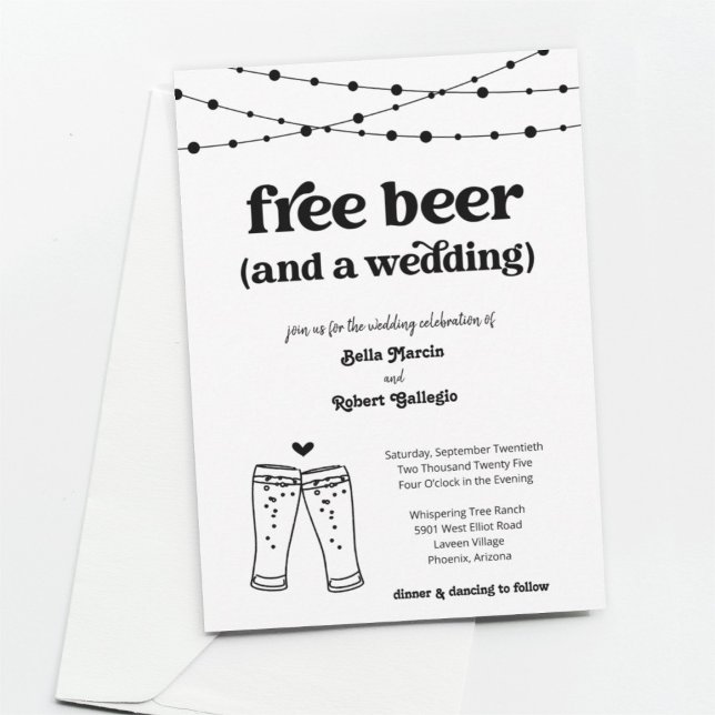 Invitación Boda del tema de la cerveza gratis (Subido por el creador)