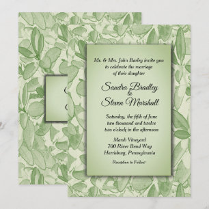 Invitación Boda del tema de la cosecha verde oliva