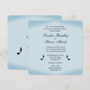 Invitación Boda del tema de la música azul