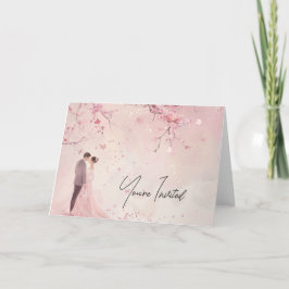 Invitación Boda del tema de la novia y del Groom Pink