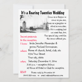 Invitación Boda del tema de los años 20 del rugido