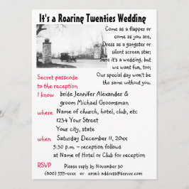 Invitación Boda del tema de los años 20 del rugido