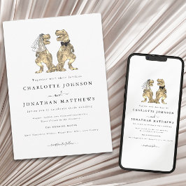 Invitación Boda del tema de los dinosaurios modernos