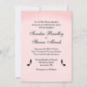 Invitación Boda del tema de música rosa