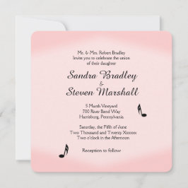 Invitación Boda del tema de música rosa