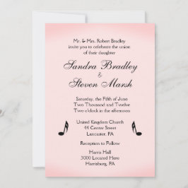 Invitación Boda del tema de música rosa