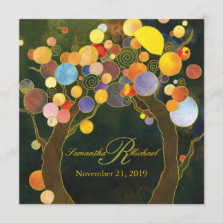 Invitación Boda del tema del árbol rústico de Bliss de otoño