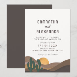 Invitación Boda del tema del paisaje del desierto de la Gran