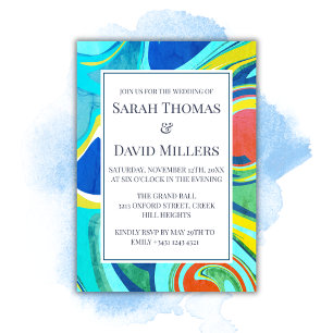 Invitación Boda del vibrante grunge líquido moderno