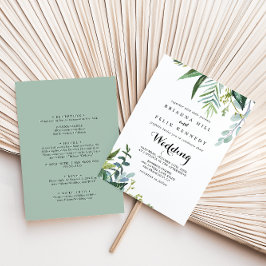 Invitación Boda Delantero y Atrás de la Verde Elegante