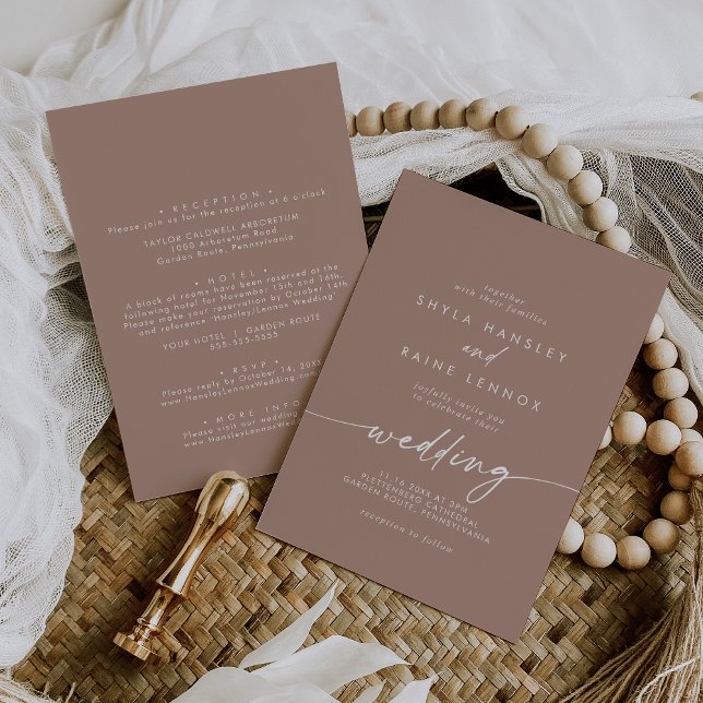 Invitación Boda delantero y trasero de la Moda de Boho (Subido por el creador)