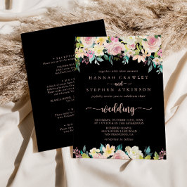 Invitación Boda delantero y trasero de la primavera dorada de