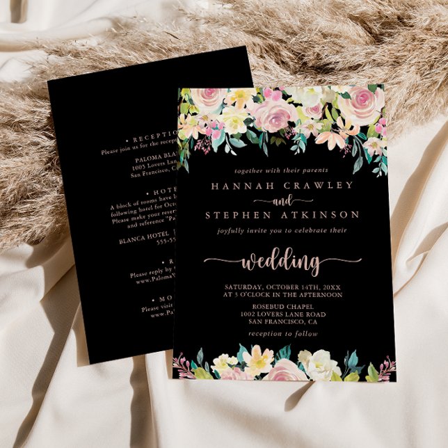 Invitación Boda delantero y trasero de la primavera dorada de (Subido por el creador)