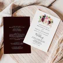 Boda delantero y trasero floral rústico