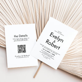 Invitación Boda delantero y trasero formal elegante minimalis