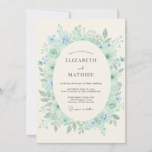 Invitación Boda delicada de espuma de mar de primavera