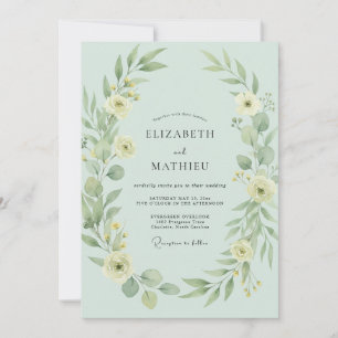 Invitación Boda delicada de prado verde menta