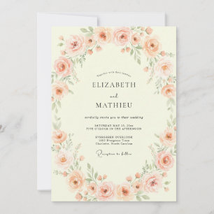 Invitación Boda delicada de verano con melocotón