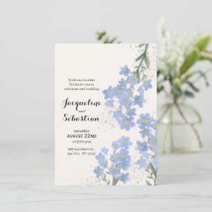 Invitación Boda Delicado Azul No Me Olvides