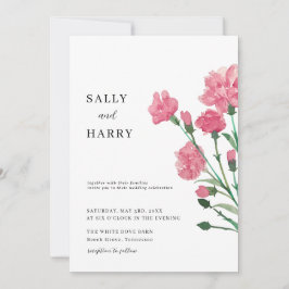 Invitación Boda Delicado De Flor Rosa