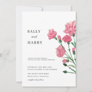 Invitación Boda Delicado De Flor Rosa