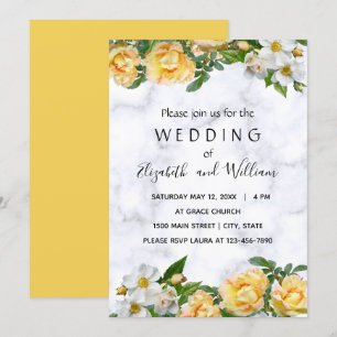 Invitación Boda Delicado de la Flor Blanca y Amarilla
