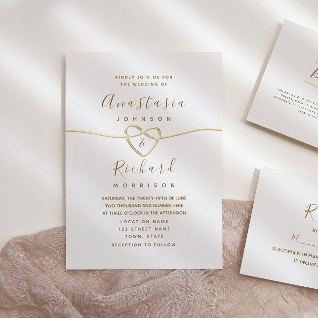 Invitación Boda Delicate Gold Calligraphy (Subido por el creador)