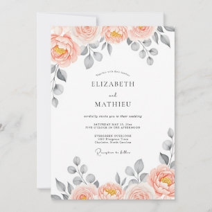 Invitación Boda Deliciosa Acuarela de Melocotón