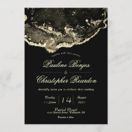 Invitación Boda Deluxe Black and Gold
