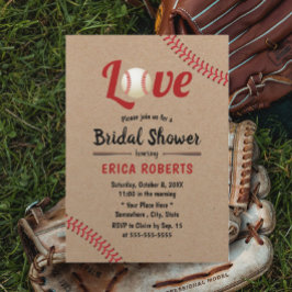 Invitación Boda deportivo de béisbol Rustic Kraft Bridal Show