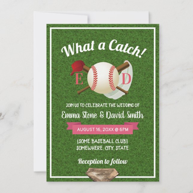 Invitación Boda Deportivo Temático del Béisbol (Anverso)