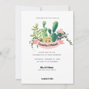 Invitación Boda Desert Cactus Bloom