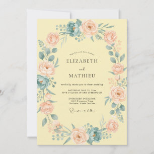 Invitación Boda deslumbrante de primavera en turquesa y magen