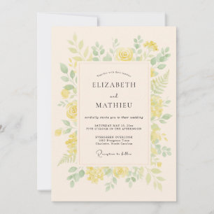 Invitación Boda Despreocupada de Amarillo Pálido en Primavera