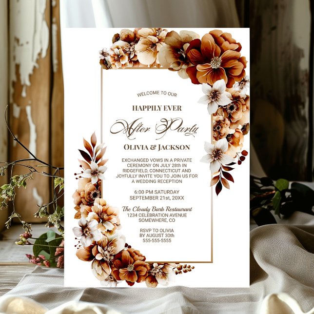 Invitación Boda Después De Fiesta Naranja Quemado Recepción F (Subido por el creador)