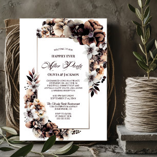 Invitación Boda Después De Fiesta Rústico De La Recepción Flo