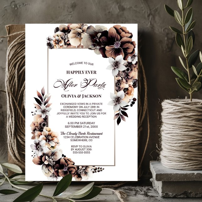 Invitación Boda Después De Fiesta Rústico De La Recepción Flo (Subido por el creador)