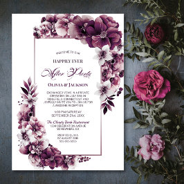 Invitación Boda Después De Recepción Fiesta De Pluma Rosa Flo